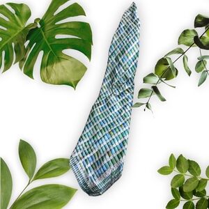 100% Silk Scarf by The Met Exclusive for Metropolitan Museum of Art Blue Green